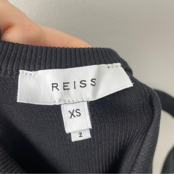 Reiss Louisa Crew Neck Ribbed Cami Tank Vest Top Black XS - Picture 8 of 10